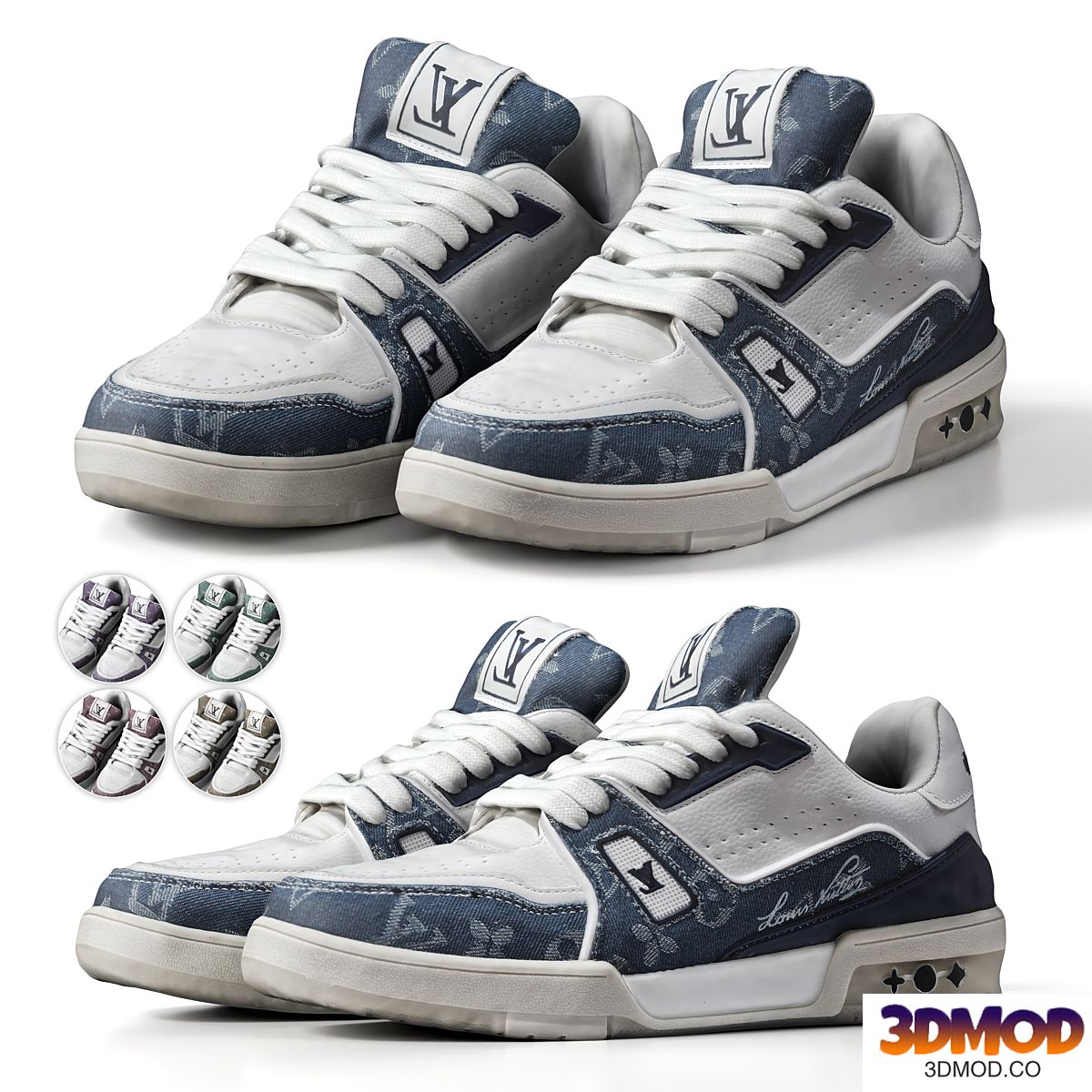 Minimal Sneakers with Denim Design