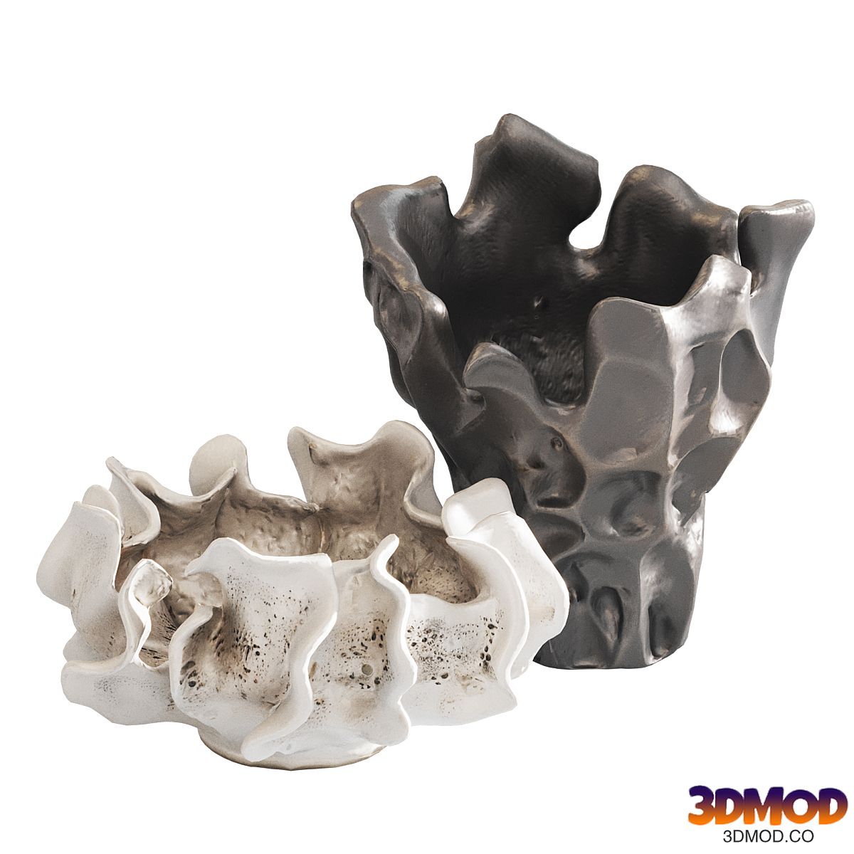 Set of coral-shaped vases