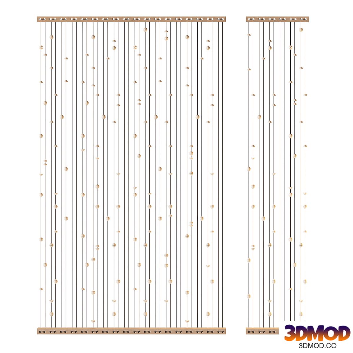 Rope partition with decorative elements