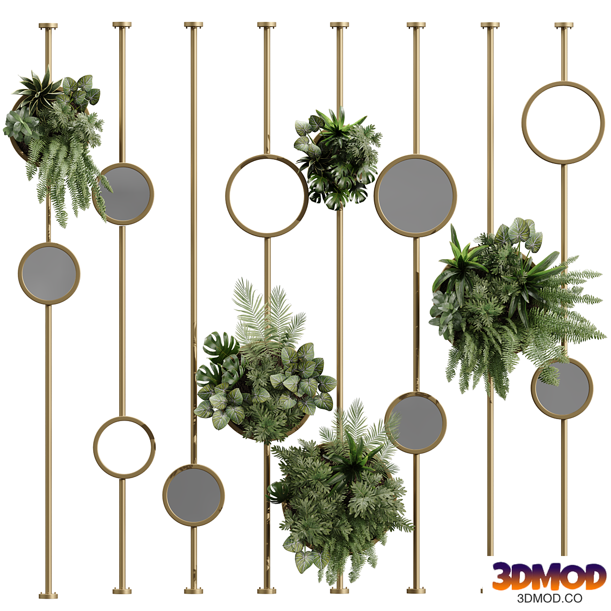 The plants garden with mirrors