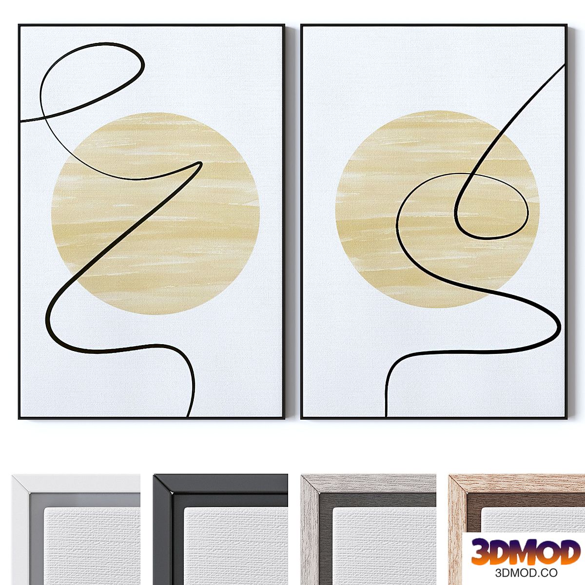 Set of large wall paintings 3218