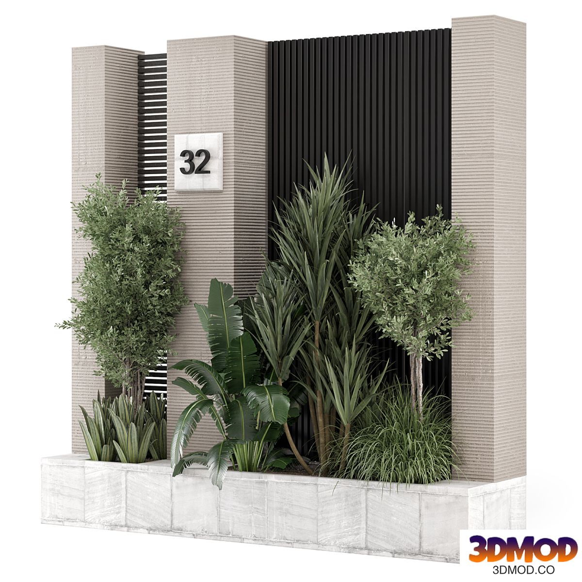 Outdoor Wall Fence Architecture Element_Set 2877