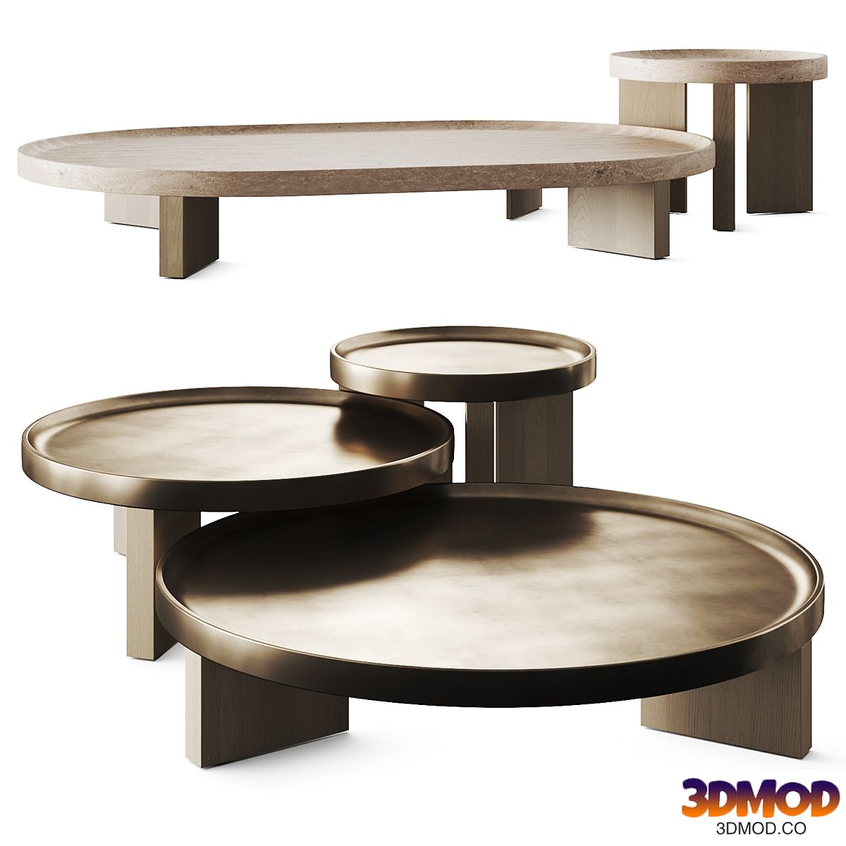 Minotti Louver Outdoor Coffee Tables