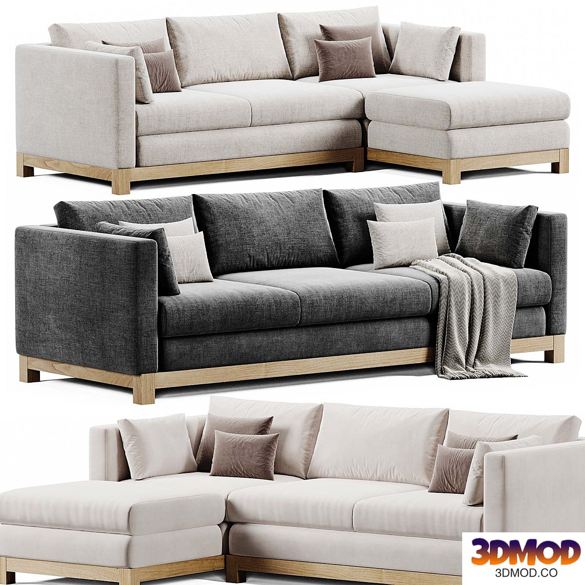 Pacific Wood Bench Chaise Sofa | Sofa