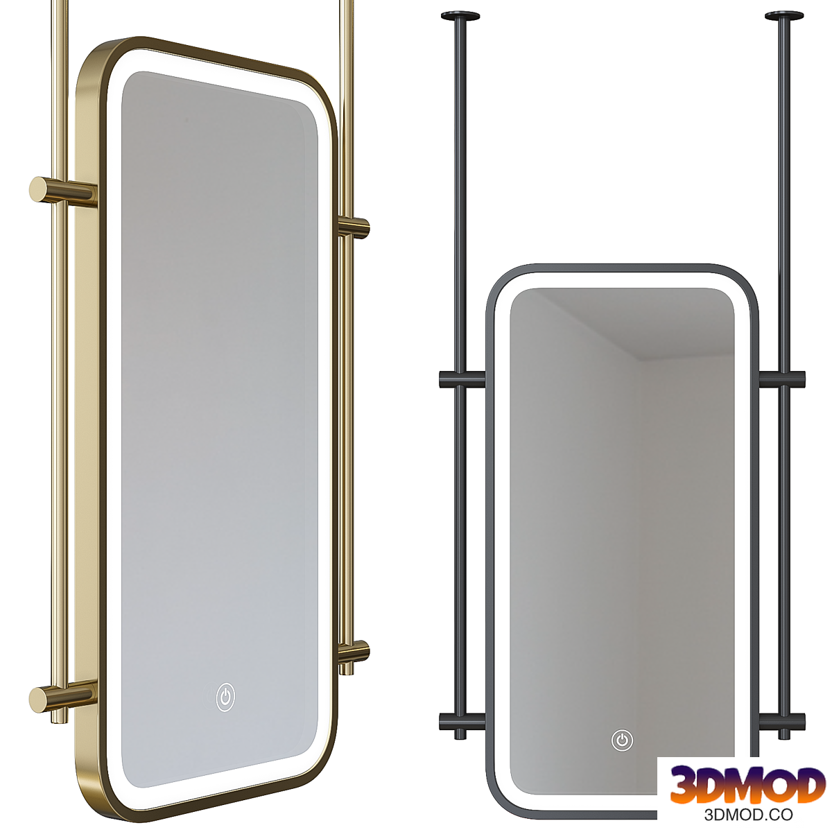 Mirror on a rod with backlight