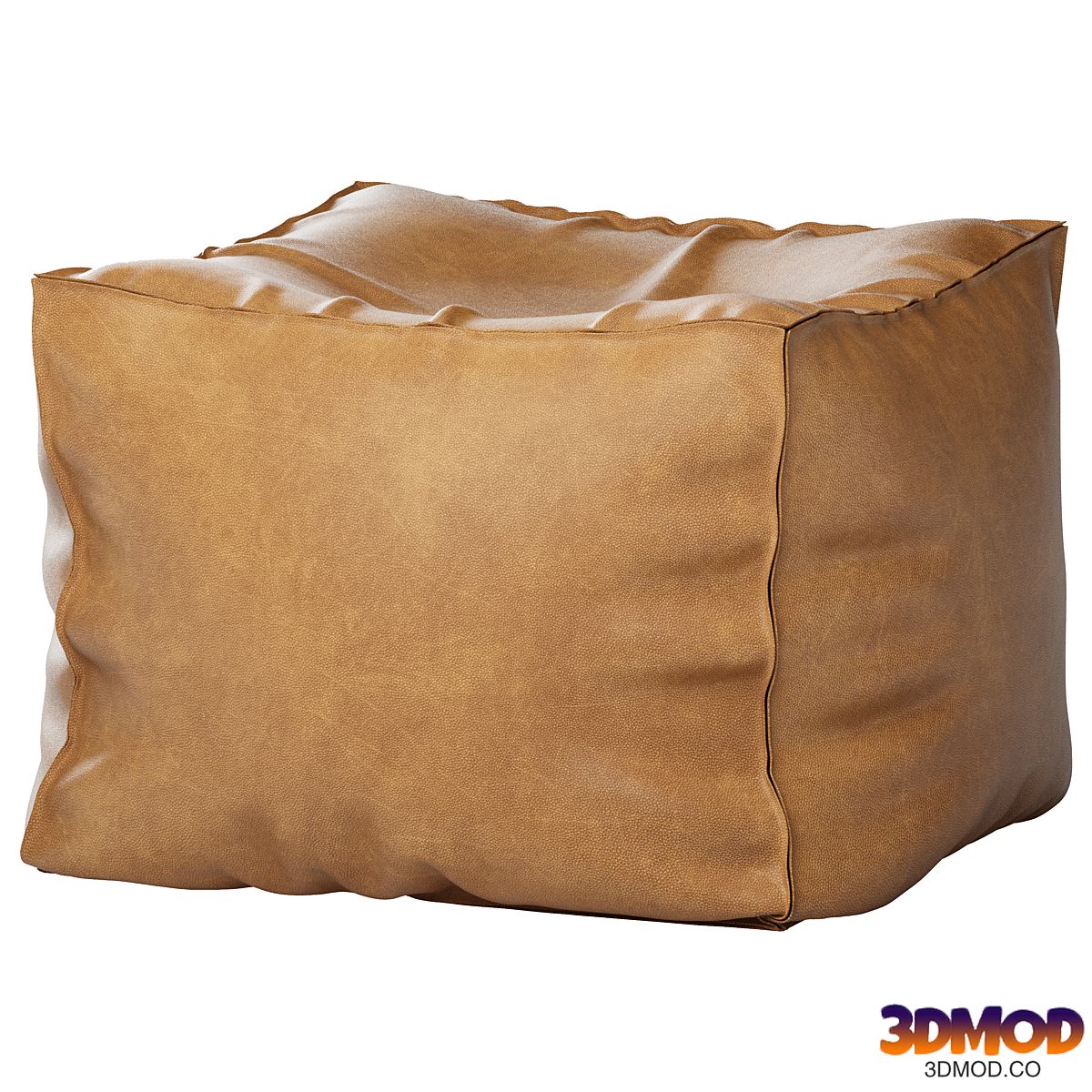 Leather Pouf Square