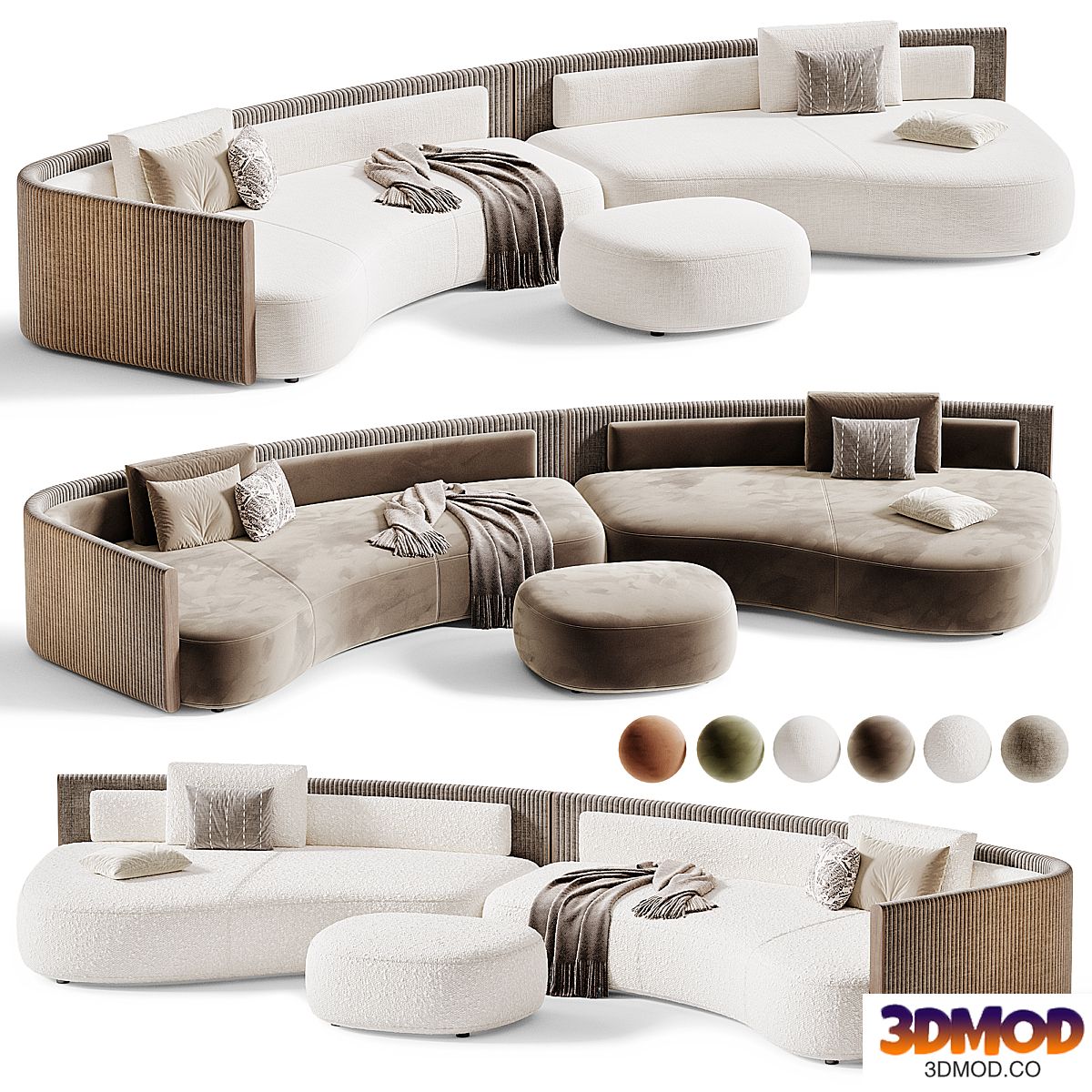 Minotti Bezier Cord Outdoor Sofa