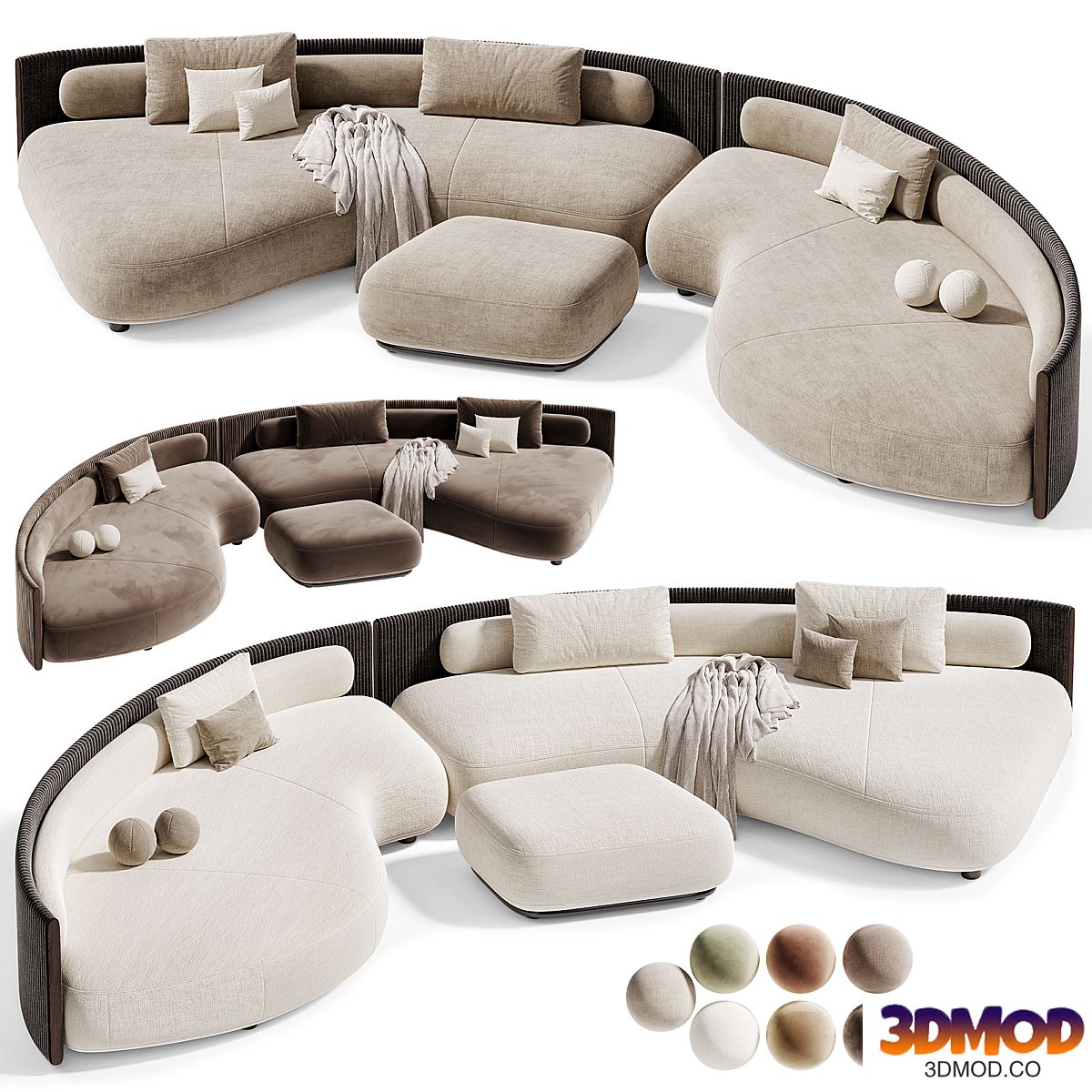 Minotti Bezier 2 Cord Outdoor Sofa