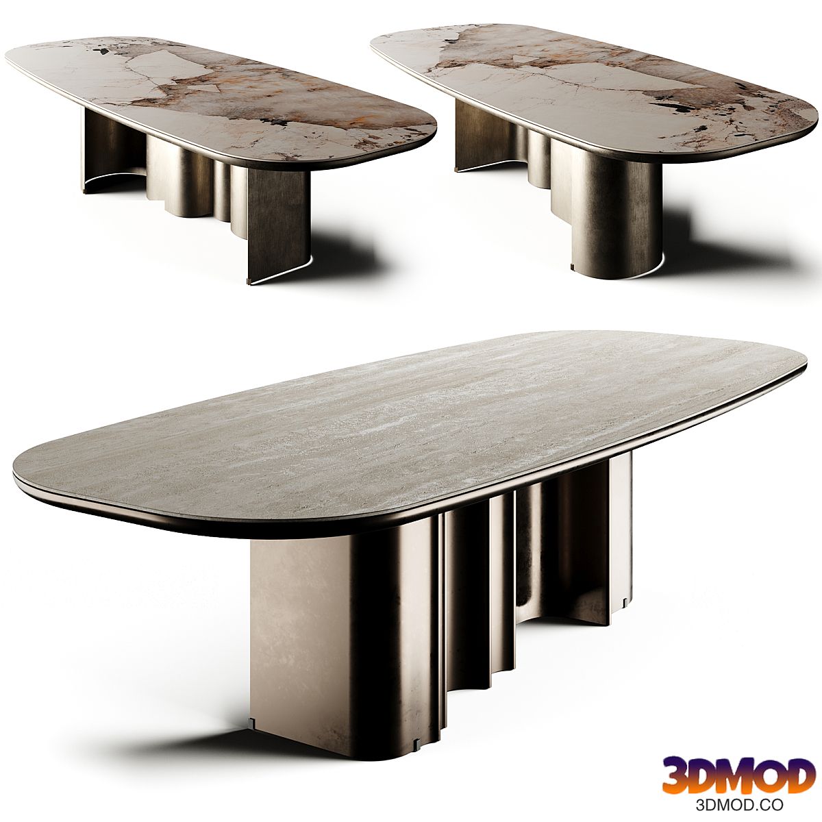 WAVE V5 Premium Travertino Table LuxLucia Casa